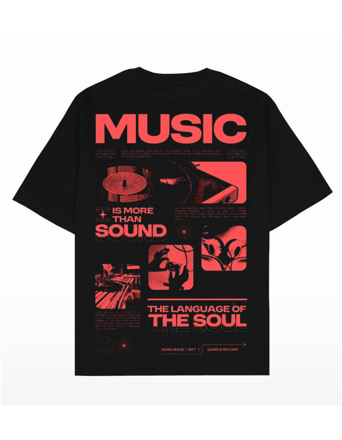 VYBES Music & Soul Graphic Oversized T-Shirt