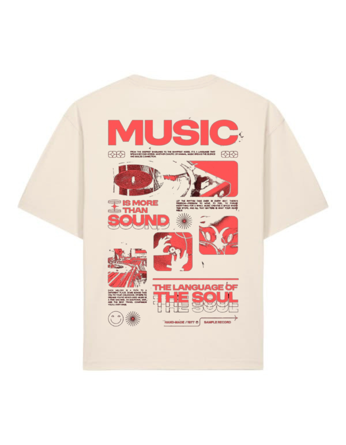 VYBES Music & Soul Graphic Oversized T-Shirt