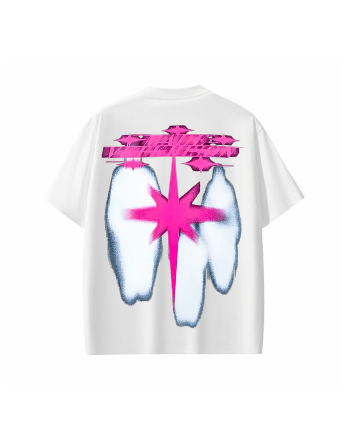 VYBES Neon Star Graphic Oversized T-Shirt