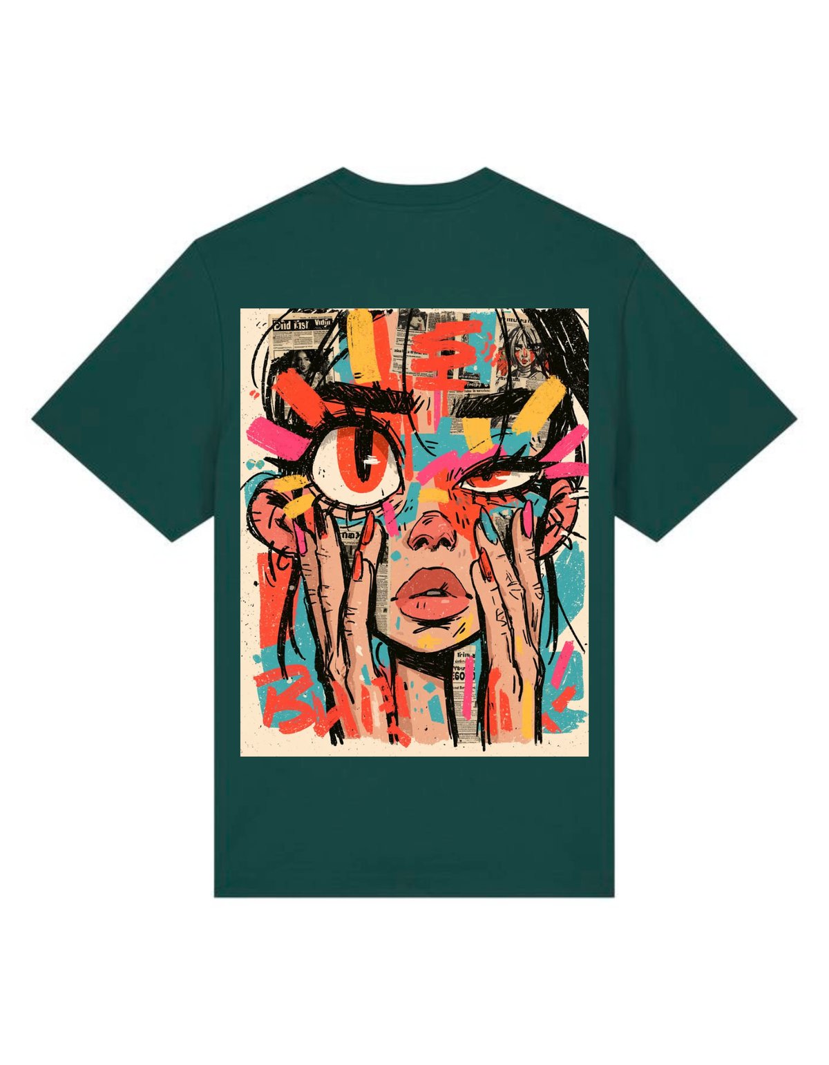 VYBES Urban Vision Graphic Oversized T-Shirt
