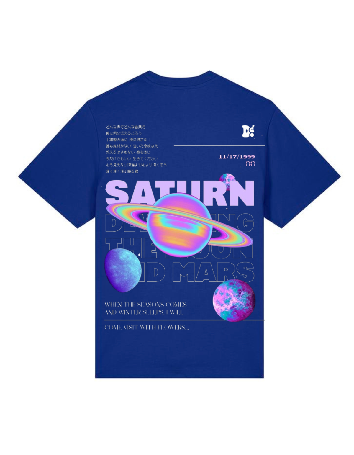 VYBES Saturn Dreams Oversized Graphic T-Shirt – Cosmic Space Tee