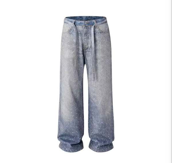 VYBES Rhinestone Baggy Pants