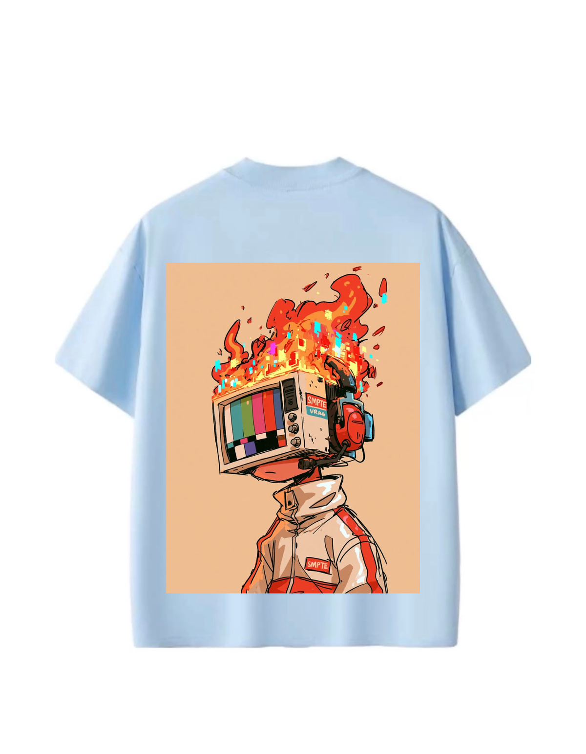 VYBES Retro Chaos Graphic Oversized T-Shirt