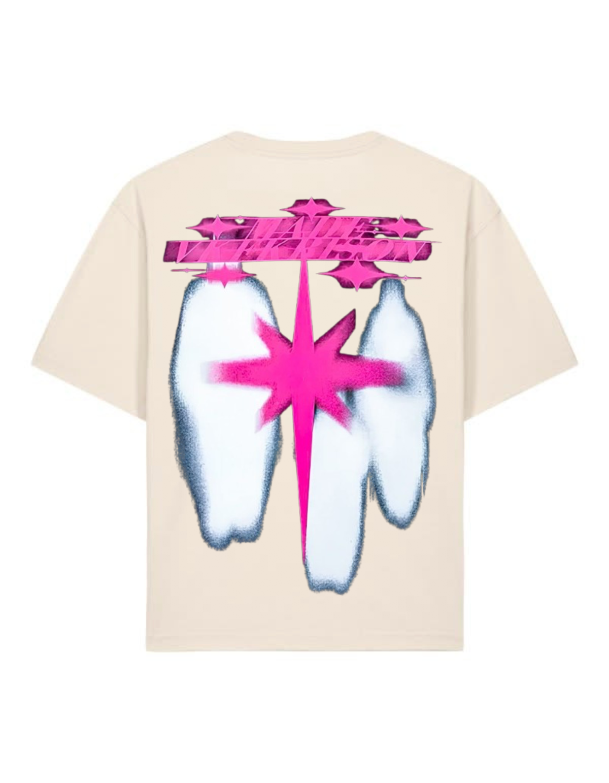 VYBES Neon Star Graphic Oversized T-Shirt