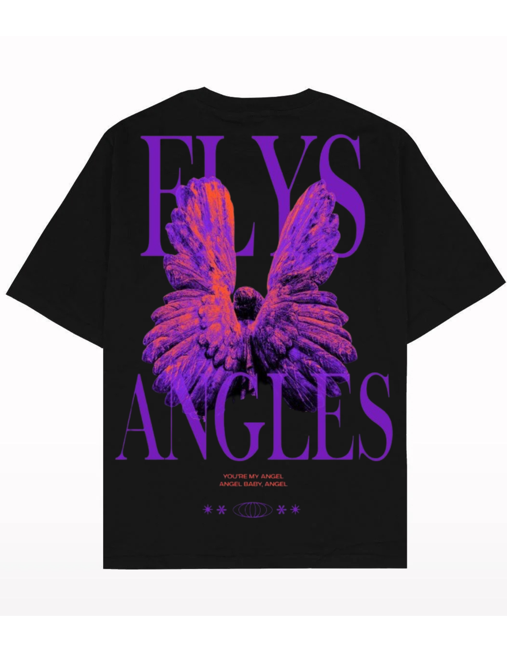 VYBES Dark Angel Wings Oversized T-Shirt