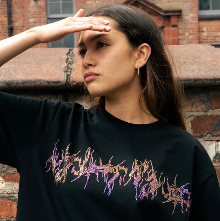VYBES Rhinestone Drip Tee