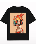 VYBES Retro Chaos Graphic Oversized T-Shirt