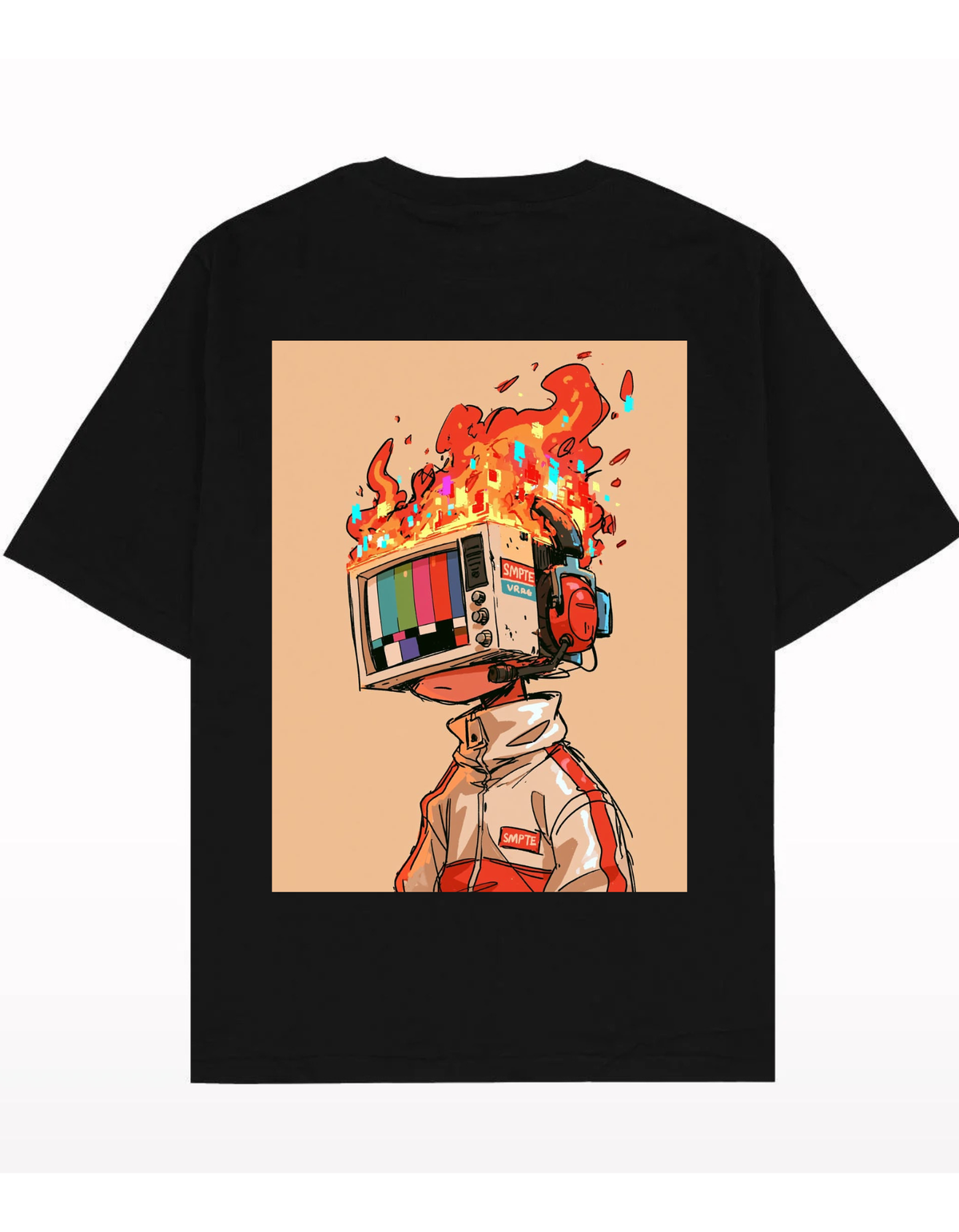 VYBES Retro Chaos Graphic Oversized T-Shirt