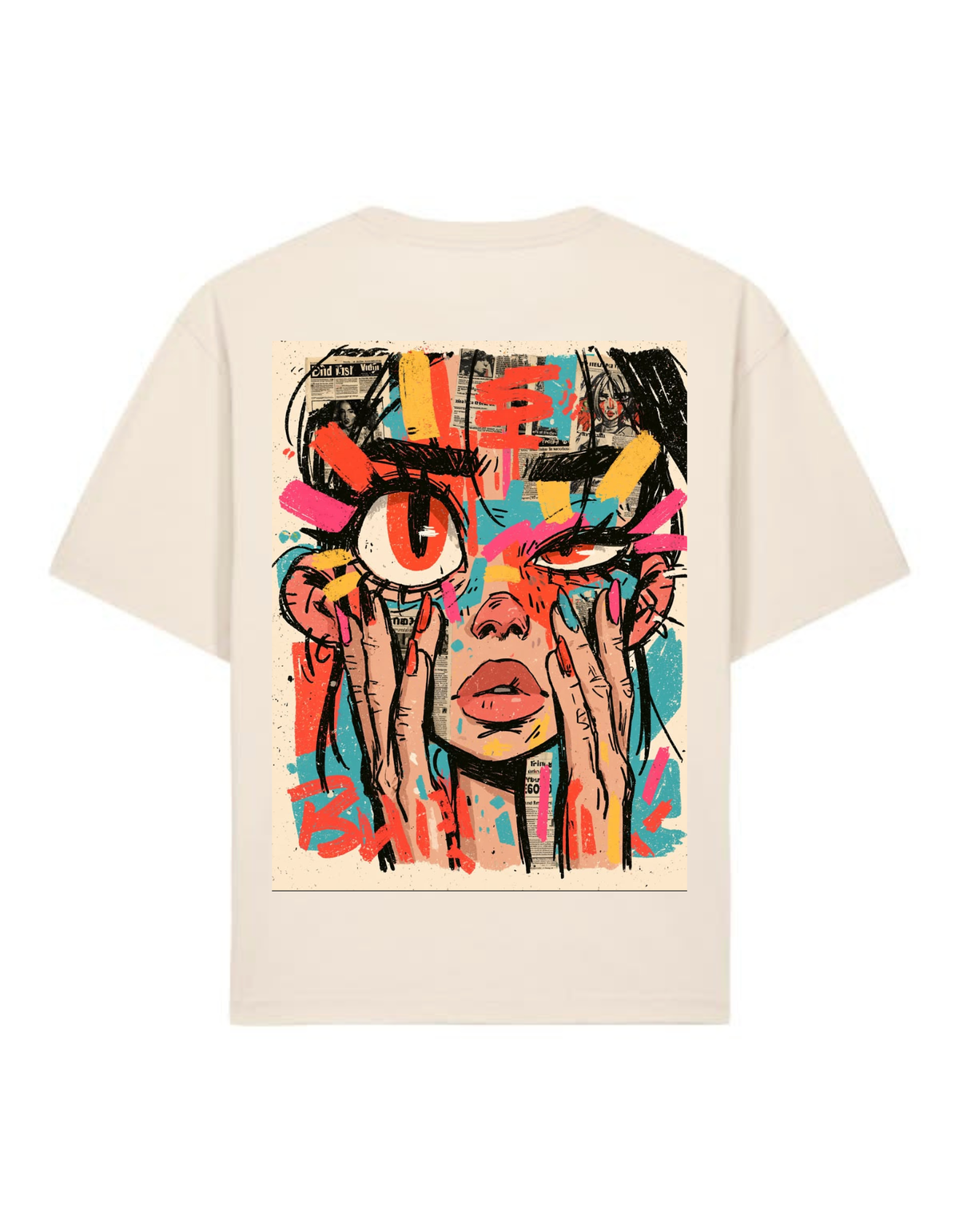 VYBES Urban Vision Graphic Oversized T-Shirt