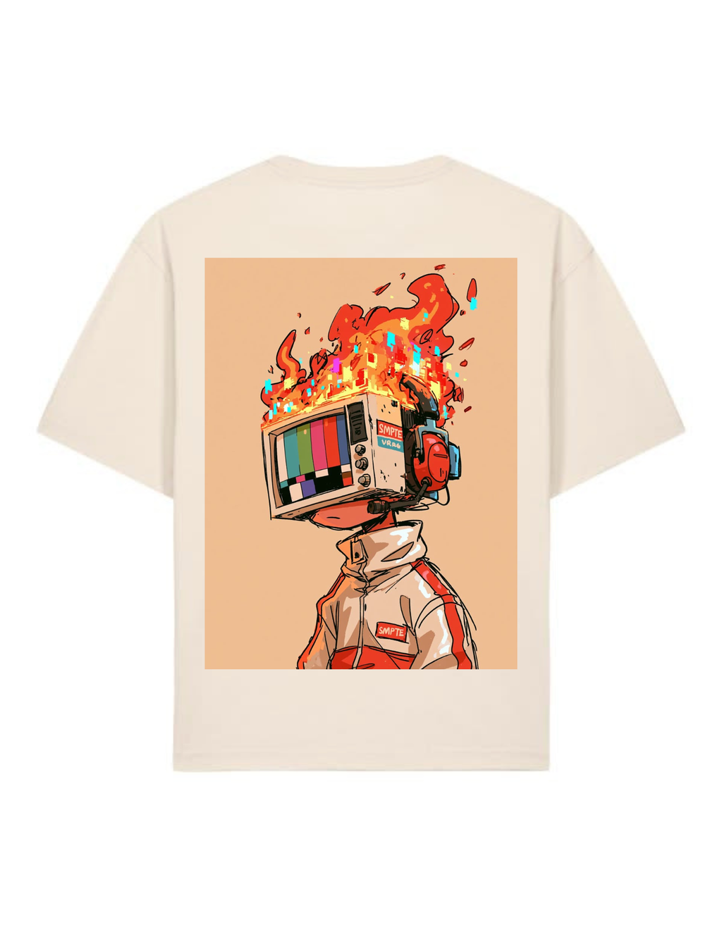 VYBES Retro Chaos Graphic Oversized T-Shirt