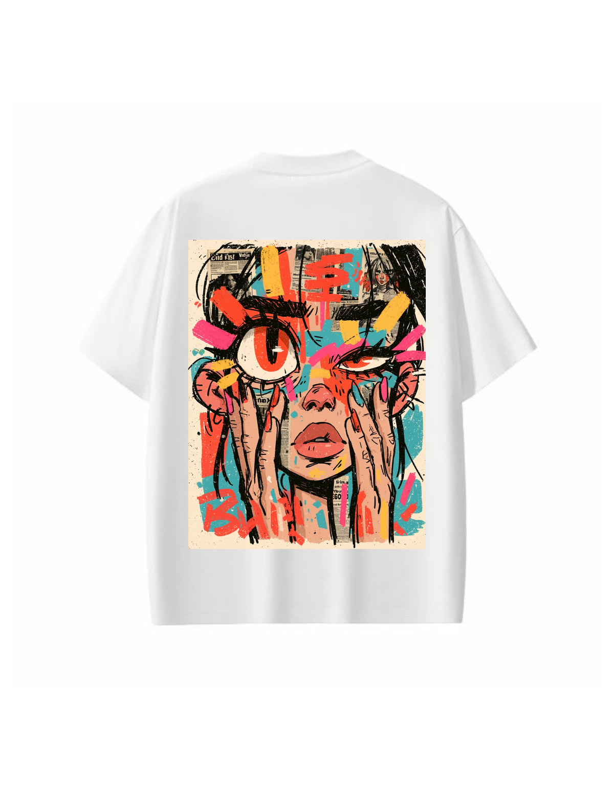 VYBES Urban Vision Graphic Oversized T-Shirt