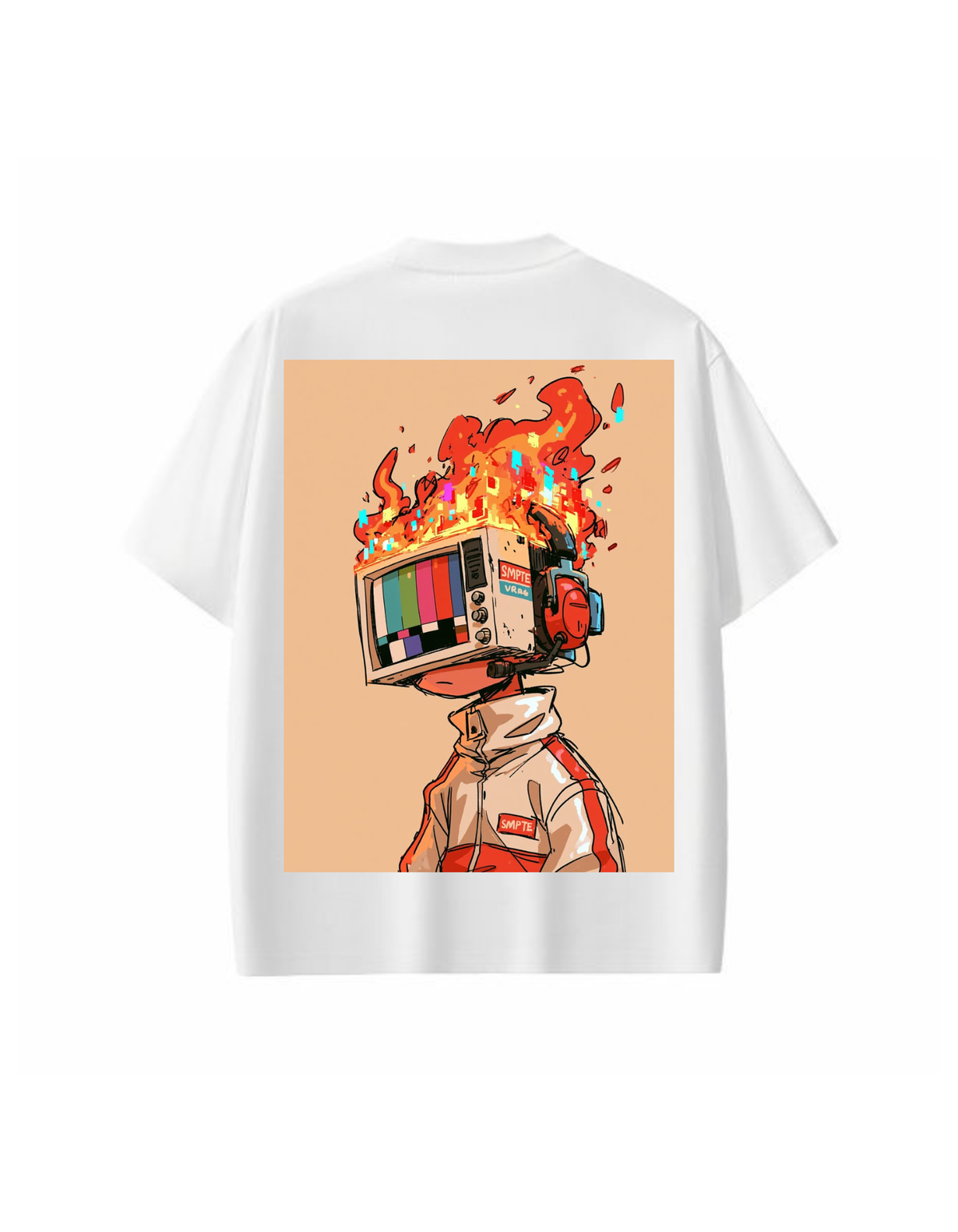 VYBES Retro Chaos Graphic Oversized T-Shirt