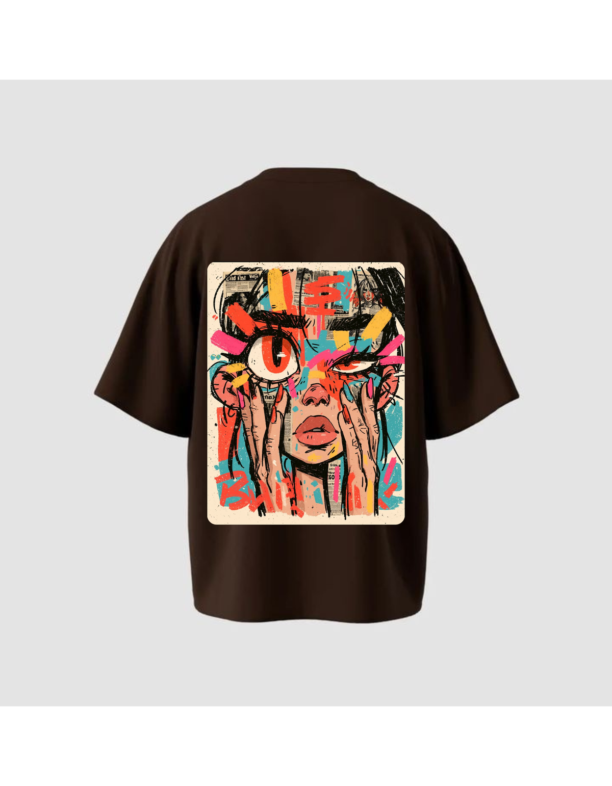 VYBES Urban Vision Graphic Oversized T-Shirt