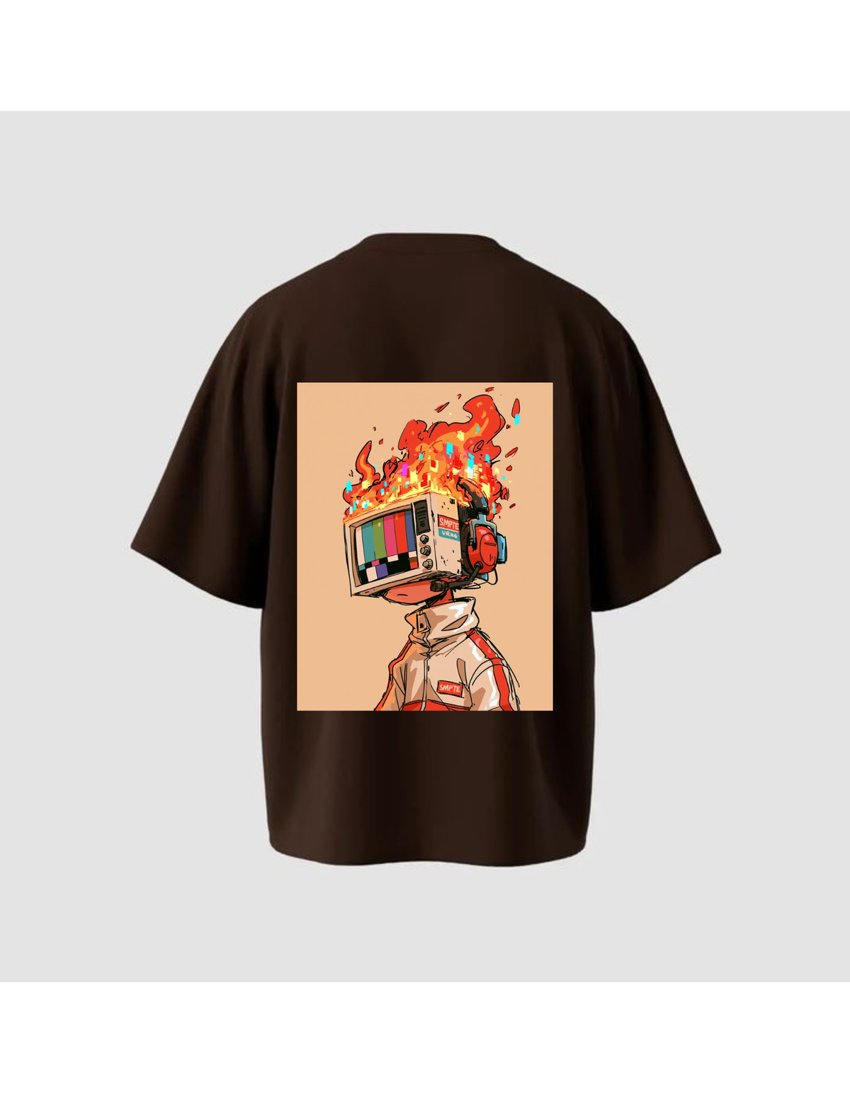 VYBES Retro Chaos Graphic Oversized T-Shirt