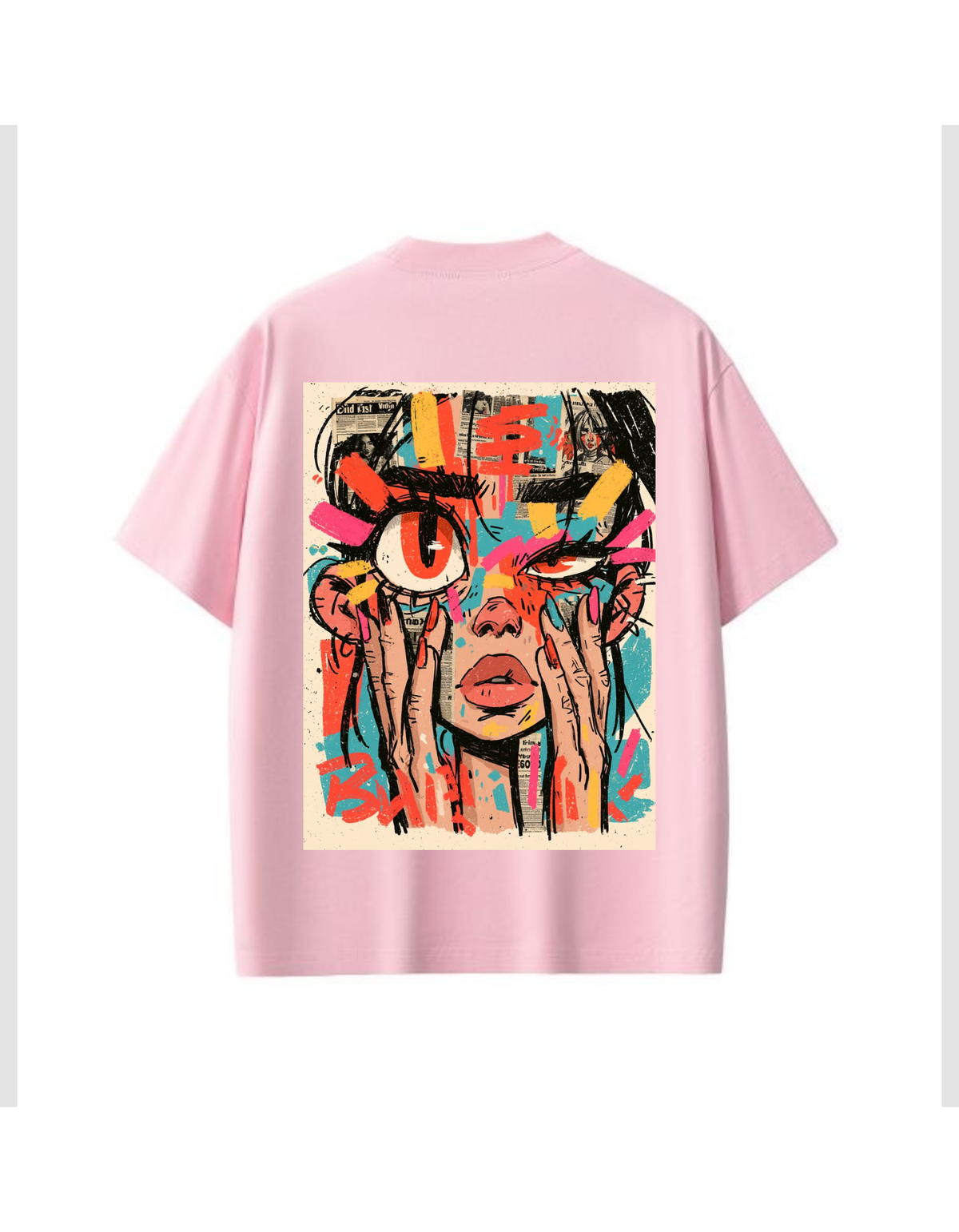 VYBES Urban Vision Graphic Oversized T-Shirt