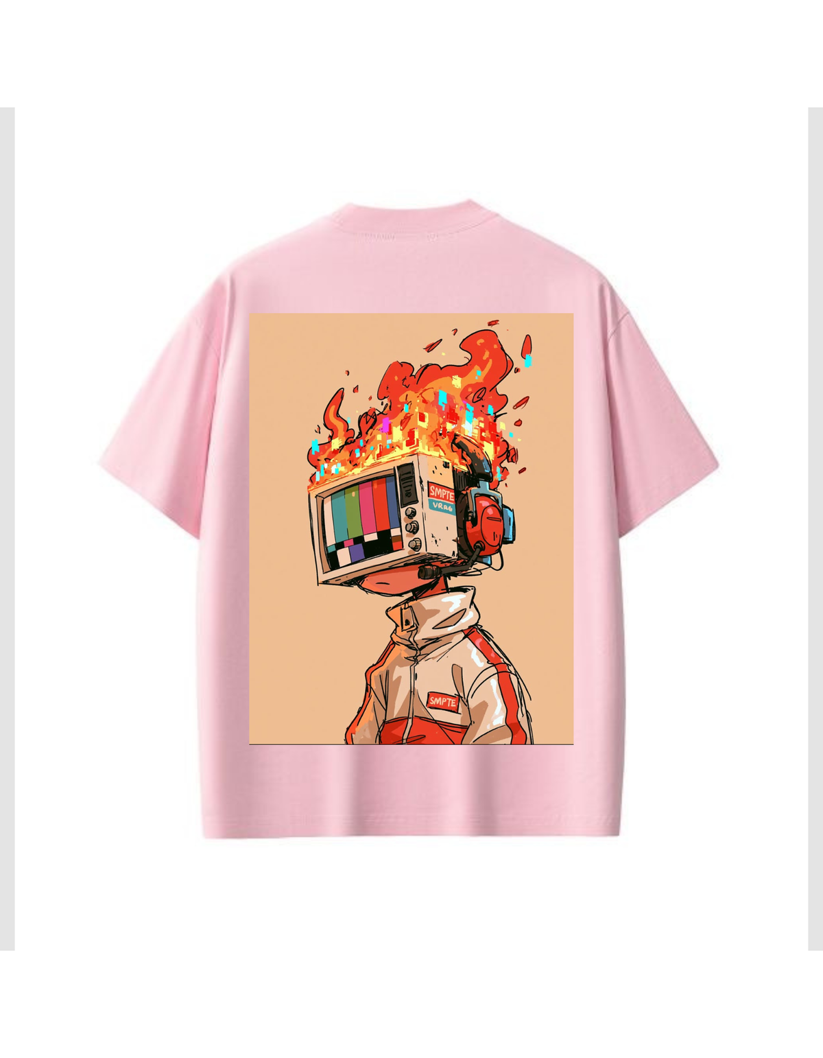 VYBES Retro Chaos Graphic Oversized T-Shirt