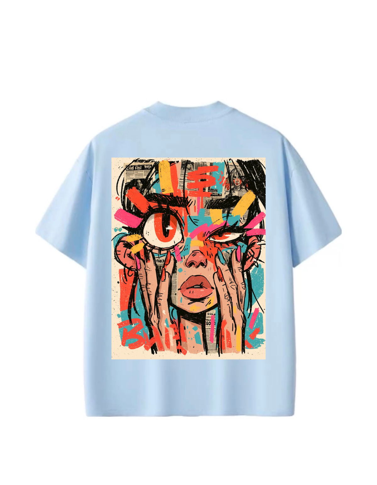 VYBES Urban Vision Graphic Oversized T-Shirt
