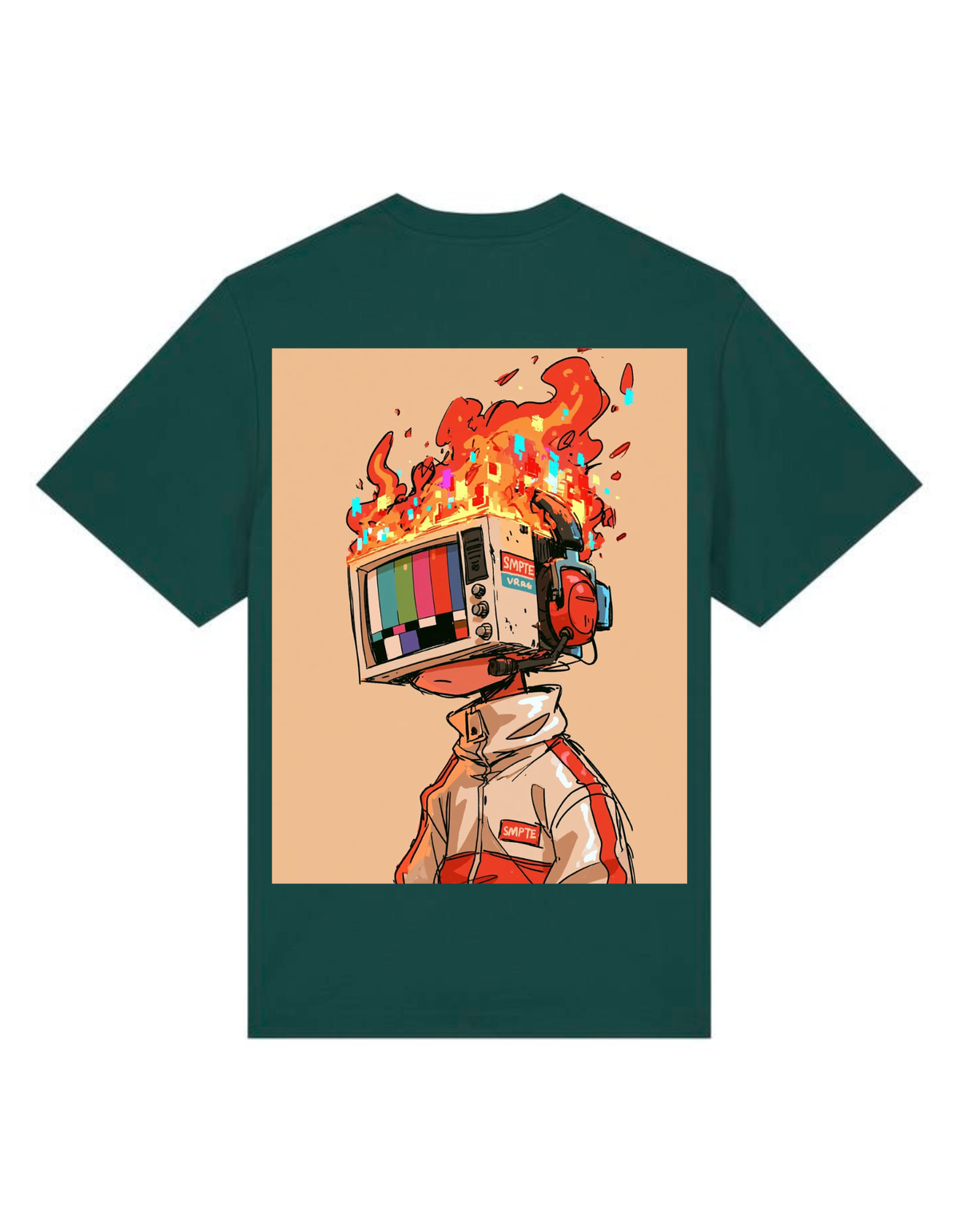 VYBES Retro Chaos Graphic Oversized T-Shirt