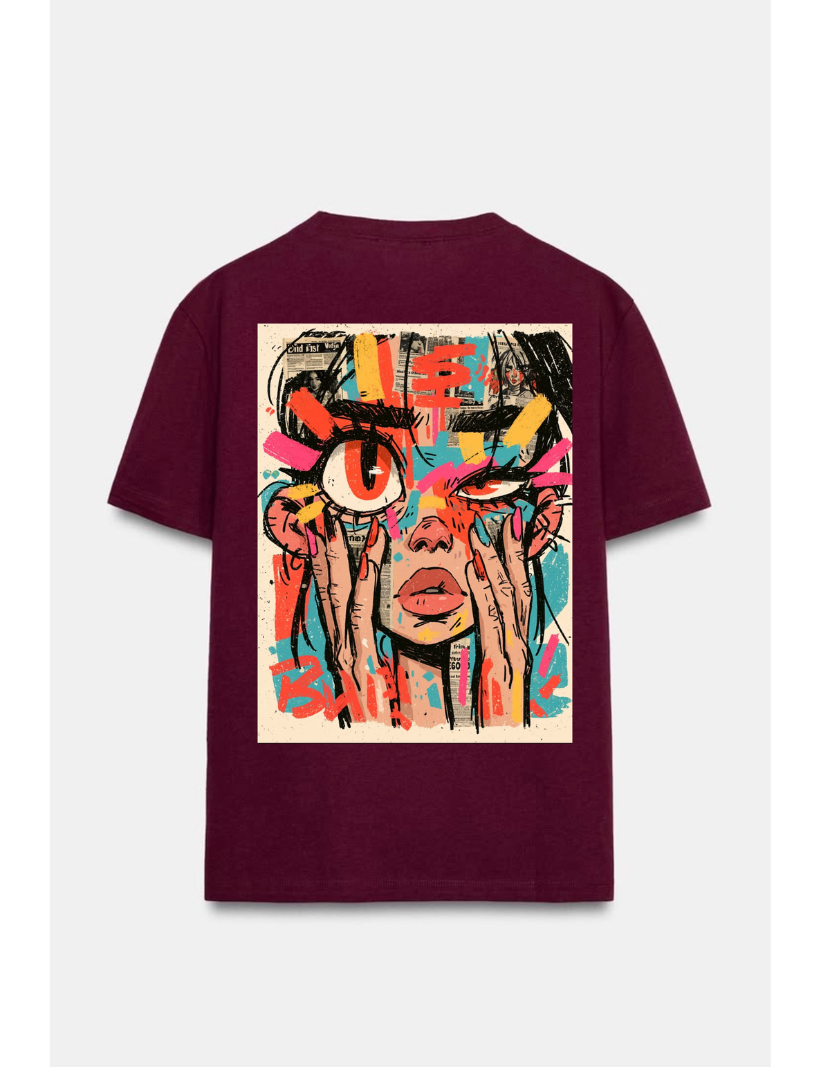 VYBES Urban Vision Graphic Oversized T-Shirt