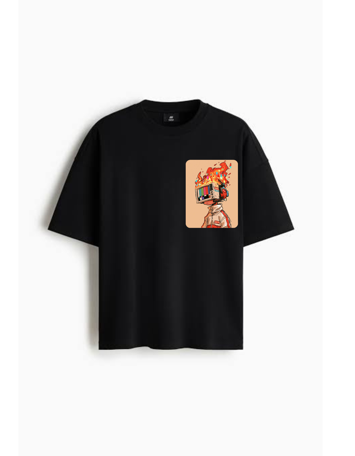 VYBES Retro Chaos Graphic Oversized T-Shirt