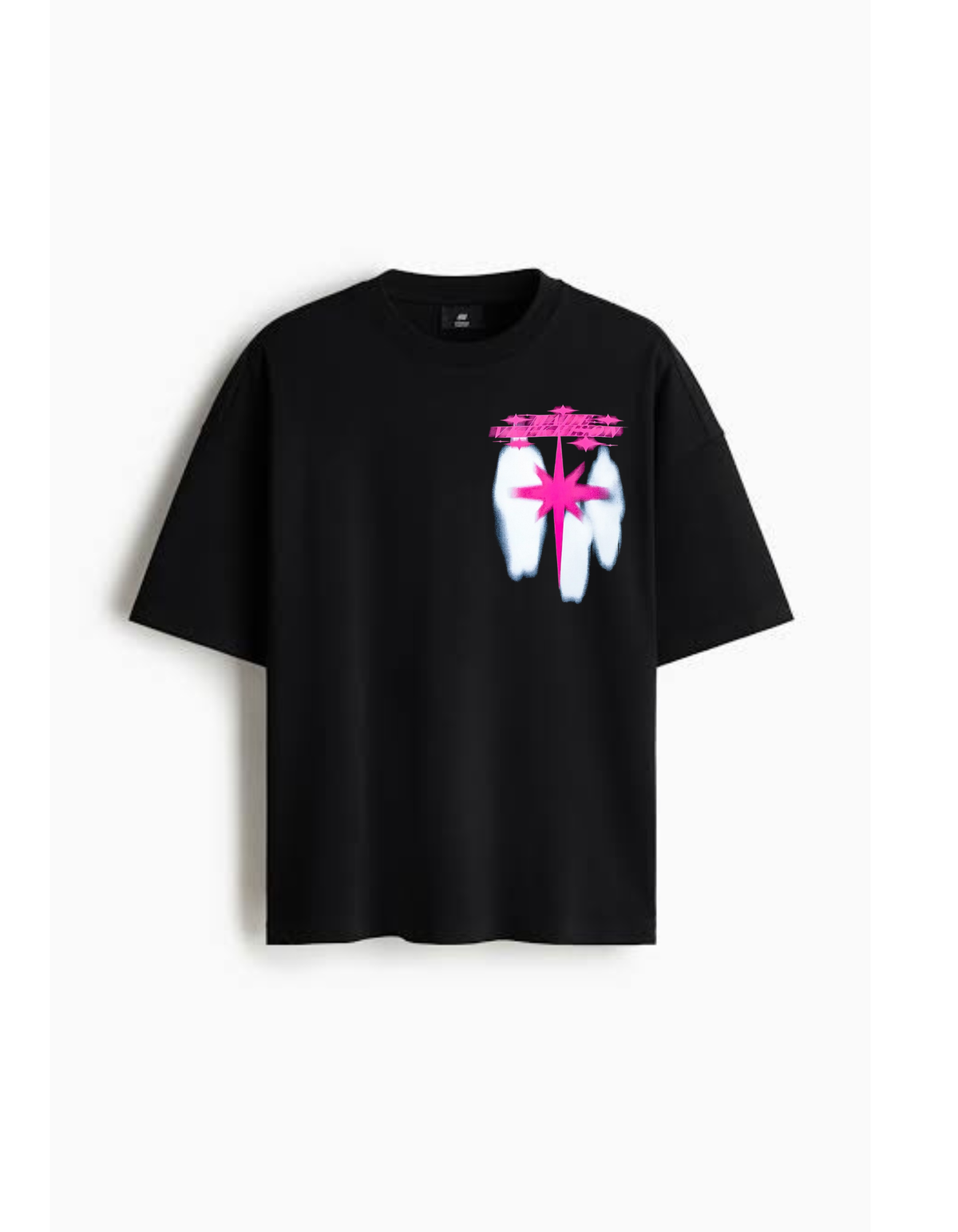 VYBES Neon Star Graphic Oversized T-Shirt