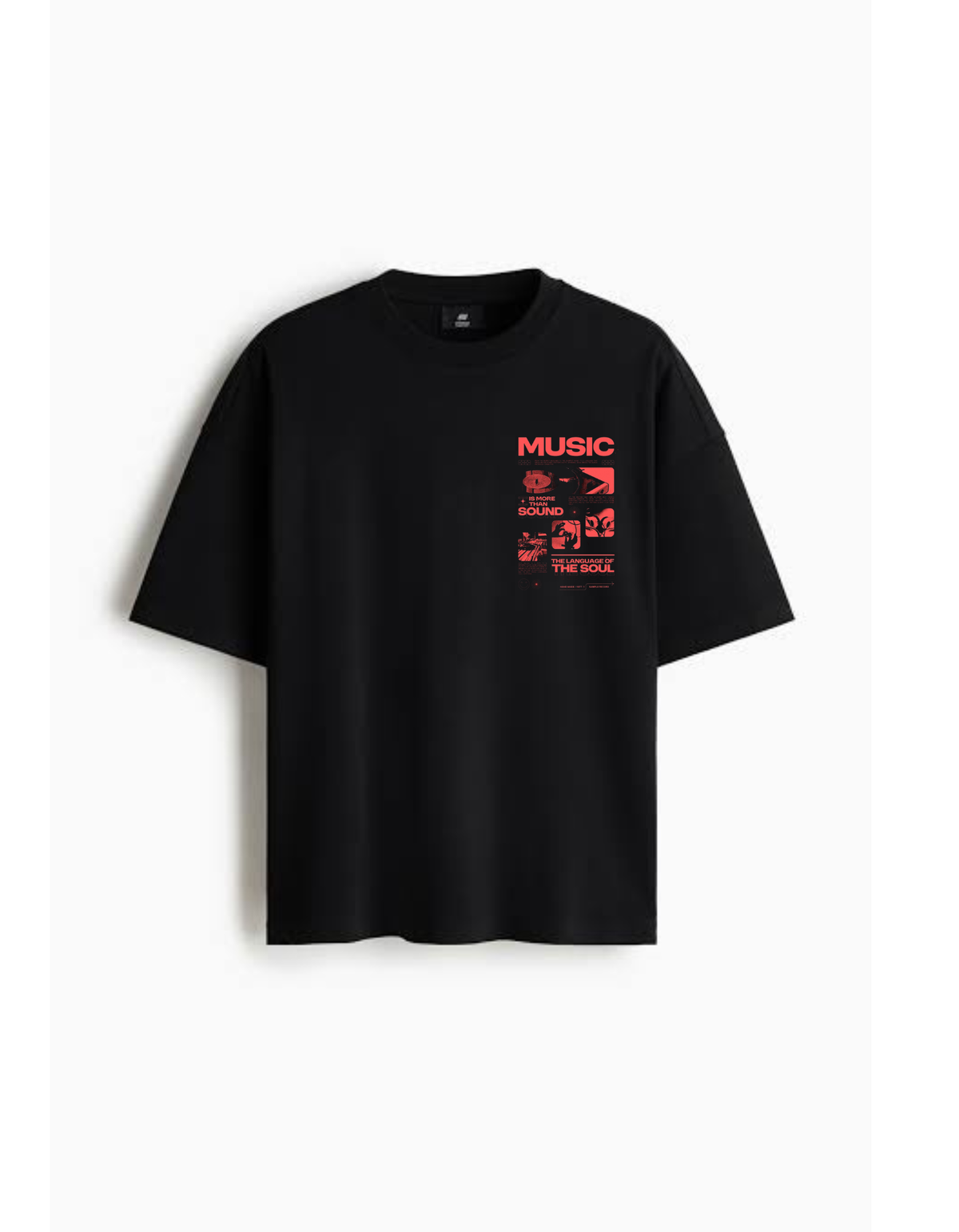 VYBES Music & Soul Graphic Oversized T-Shirt