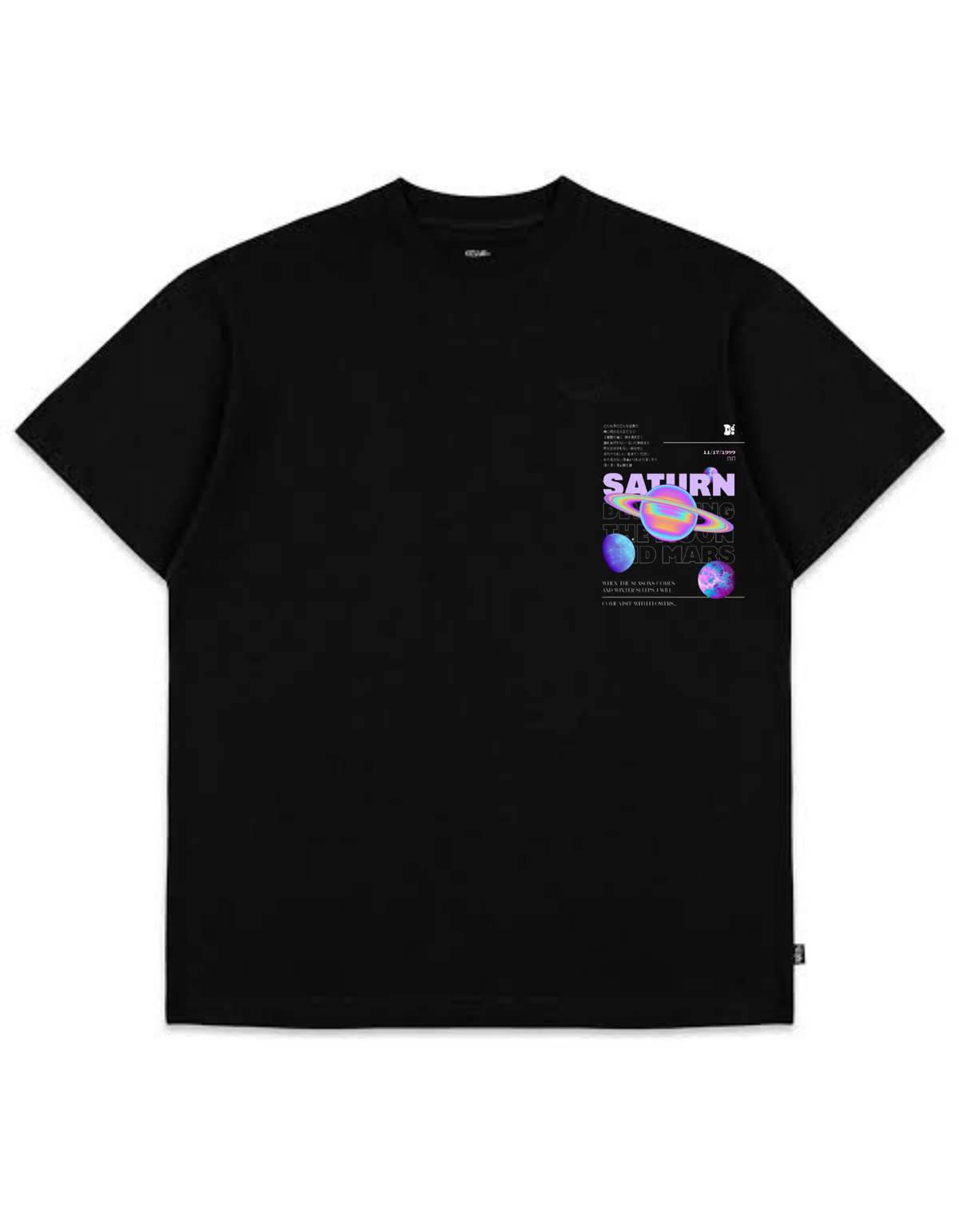 VYBES Saturn Dreams Oversized Graphic T-Shirt – Cosmic Space Tee