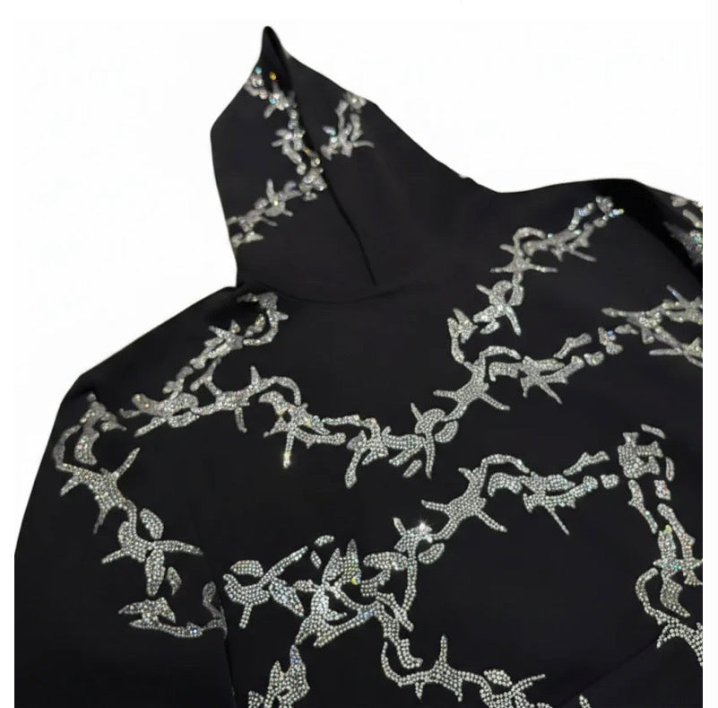 VYBES Rhinestone Thorn Hoodie