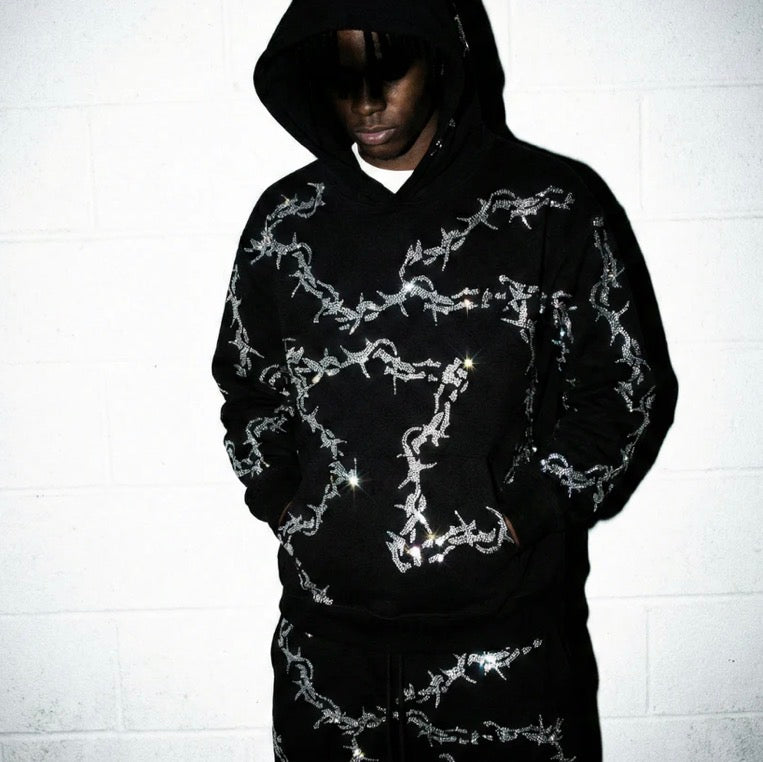 VYBES Rhinestone Thorn Hoodie