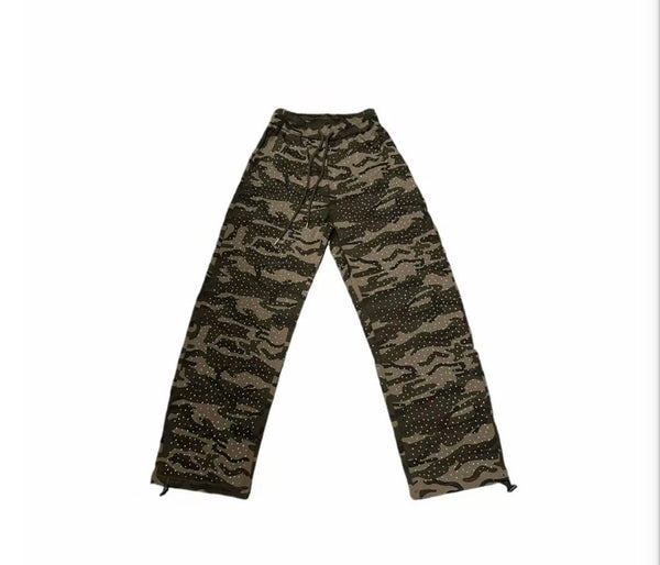 VYBES Rhinestone Camo Sweatpants